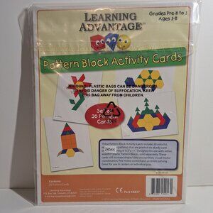 Pattern Block Activity Set Pre-K-Grade 3 20 Cards Shapes Learning Advantage
